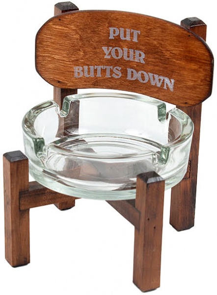 Попільничка Стільчик світло-коричневий Put your butts down 12,2x10,3x15 см