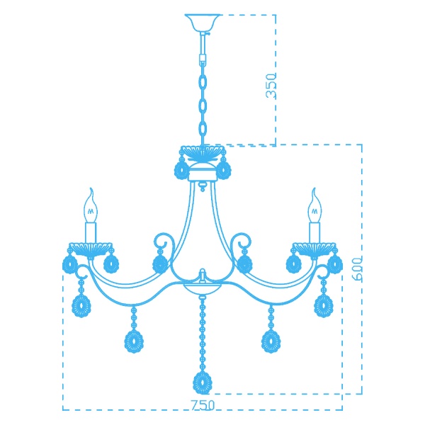 Люстра Victoria Lighting 8x40 Вт E14 золотий Marisa/SP8 