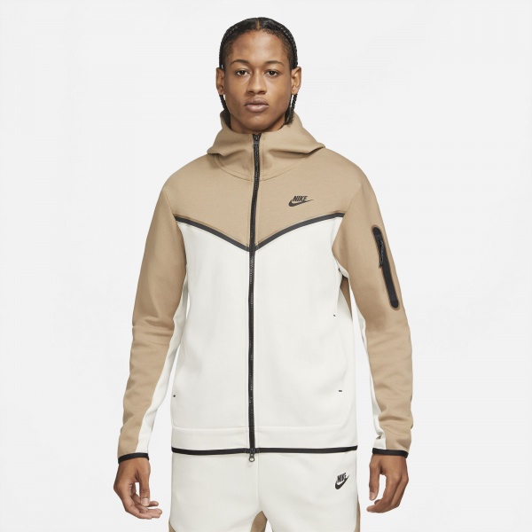 Джемпер Nike M NSW TCH FLC HOODIE FZ WR CU4489-208 р. 2XL бежевый