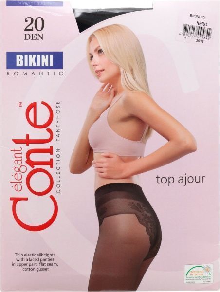 Колготки Conte BIKINI 20 den nero р. 3 черный 