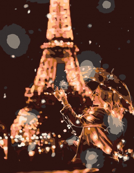 Набір, техніка акриловий живопис за номерами Вечірній Париж 35х45 см Rosa Start 