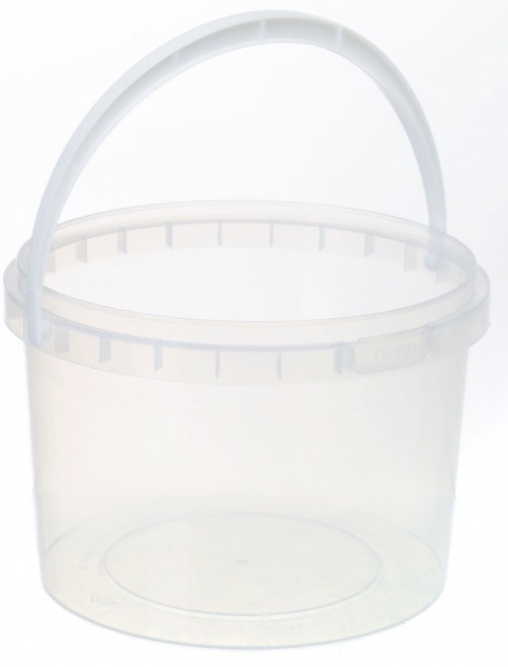 Відро Poliplast з пластиковою ручкою (харчовий пластик) 3 л прозорий 