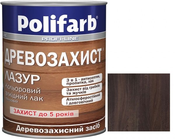 Лазур Polifarb Древозахист палісандр глянець 2,2 кг