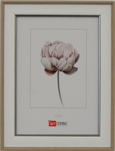 Рамка для фото Арт-Сервіс ЕА-01808 1 фото 15x21 см білий із бежевим 