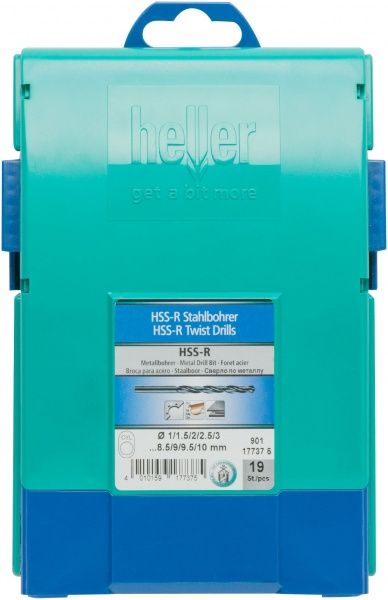 Набор сверл по металлу Heller HSS 1-10 мм 19 шт. 17737