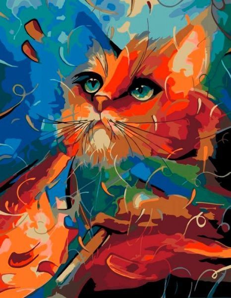 Картина по номерам акриловая живопись по номерам Bright Cat Rosa Start 