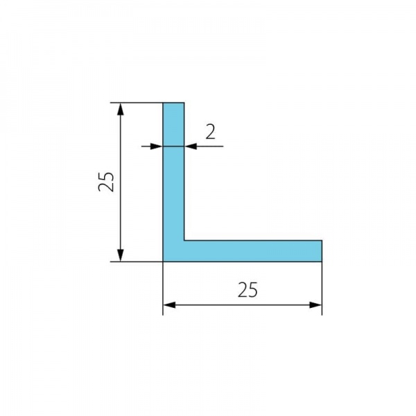 Кутник алюмінієвий Braz Line 25x25x2 мм без покриття