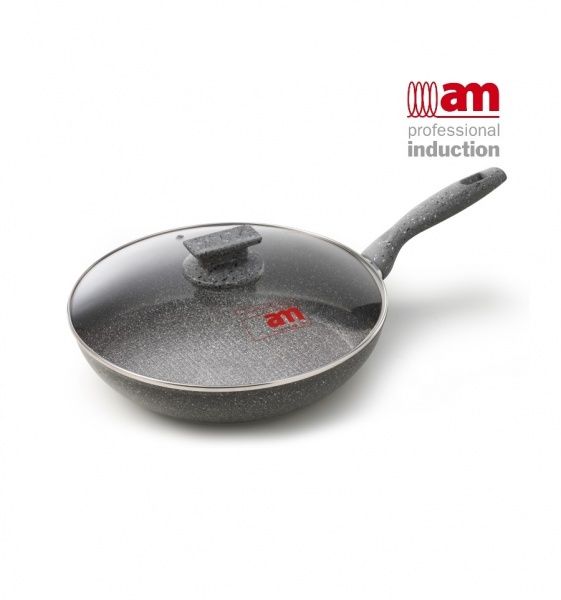 Сковорода с крышкой 24 см а/п Regina Di Pietra RPPDLCV24I Accademia Mugnano