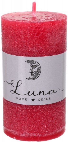 Свічка Рустік циліндр червоний Cardinal C5510-200 Luna