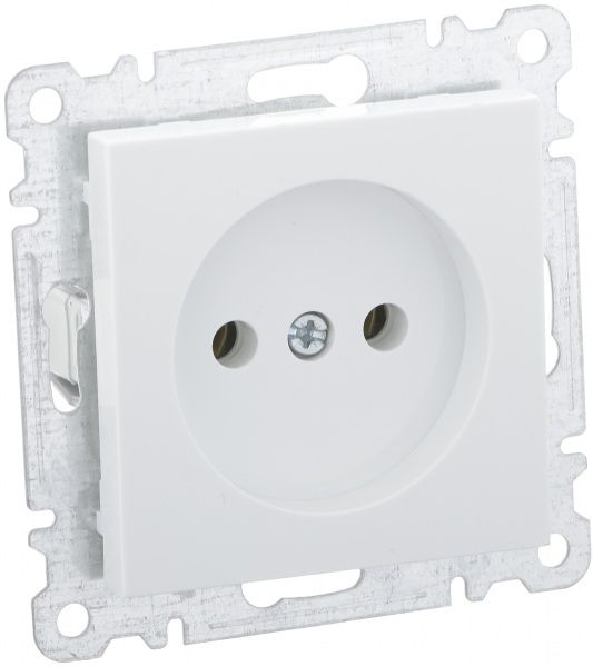 Механизм розетки без заземления Makel Karea без шторок без крышки белый