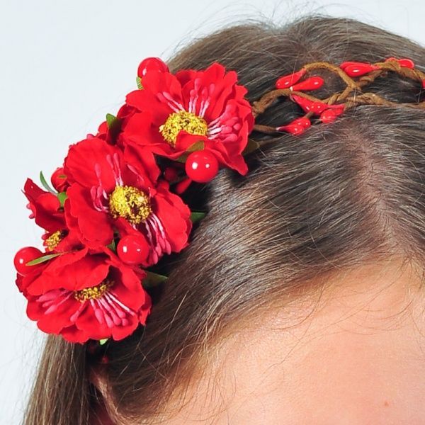 Вінок Гармонiя терновий анемони червоний 