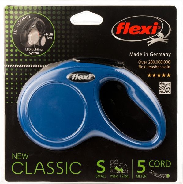 Поводок-рулетка FLEXI Classic S синий до 12 кг 5 м