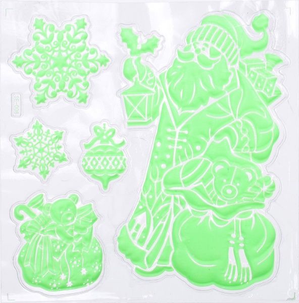 Наклейка декоративна силіконова флуоресцентна мікс (6 дизайнів) в асортименті 91419-PN 21x20 см