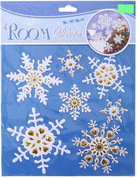 Наклейка декоративная силиконовая микс (4 дизайна) в ассортименте 17x17 см