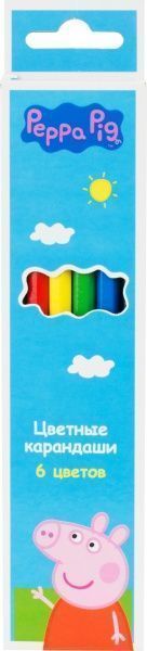 Карандаши цветные Свинка Пеппа Peppa Pig 6 цветов