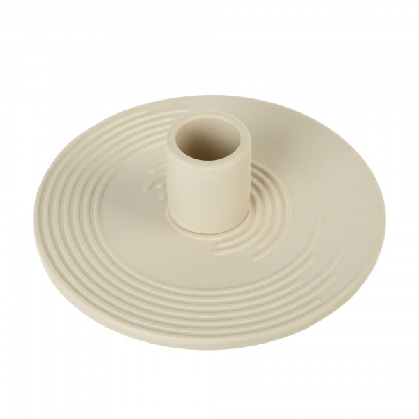 Подсвечник-тарелка керамический бежевый №2 12.3х12.3х3.5 см
