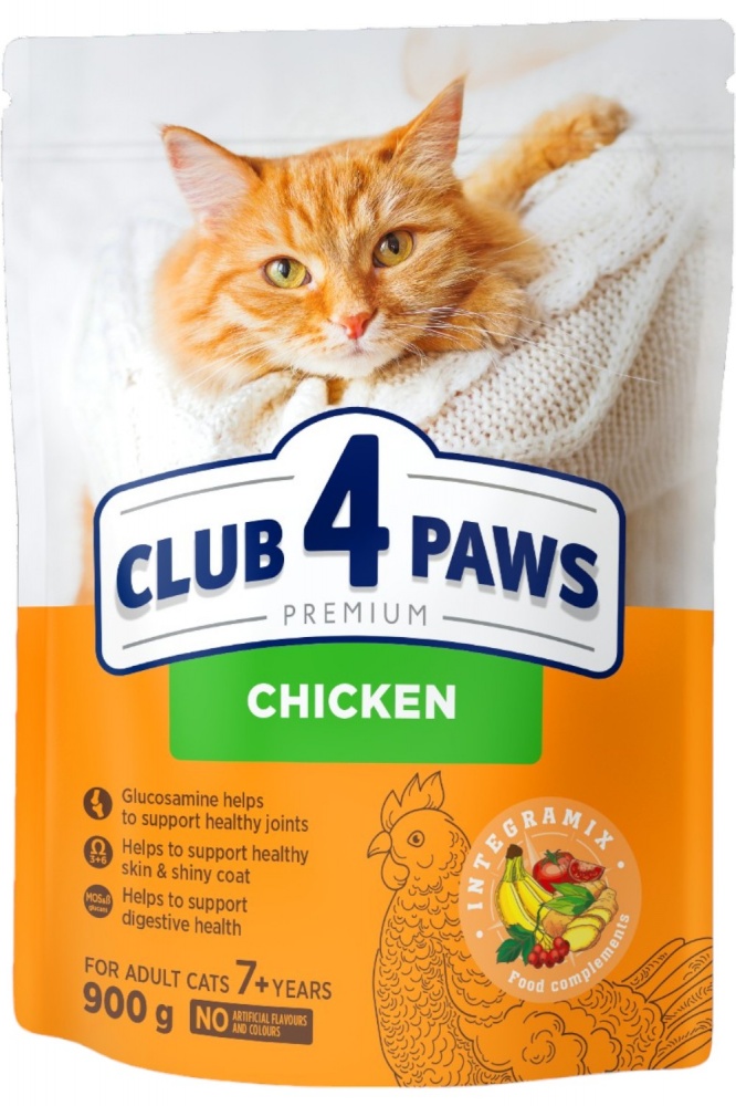 Корм сухой для котов от 7 лет с курицей 900 г