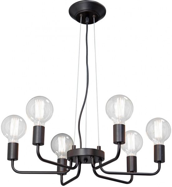 Люстра подвесная Vitaluce 6xE14 черный V4254-1/6