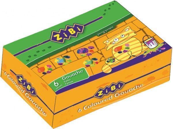 Гуаш 6 кольорів по 20 мл ZB.6603 ZiBi