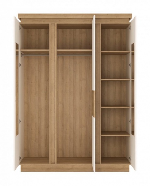 Шкаф гардеробный Meble Wojcik Lyon 3D LYOS02 белый / дуб ривьера 