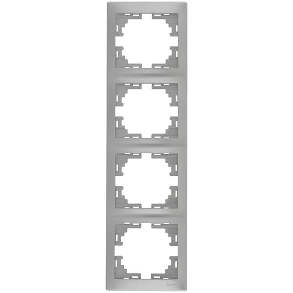 Рамка чотиримісна Lezard MIRA вертикальна сірий 701-1000-154