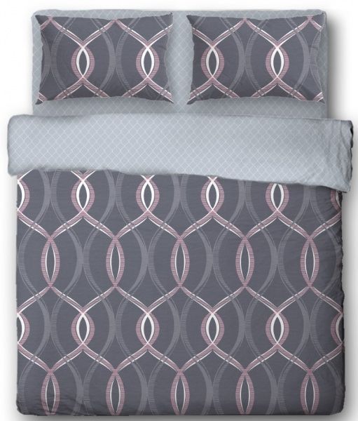 Комплект постельного белья Illusion семейный красный с серым Ibodo 