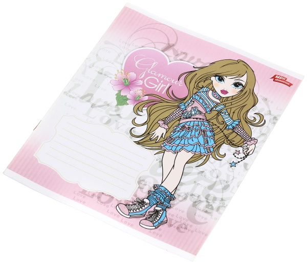 Тетрадь школьная с глитером 12 листов в клеточку в ассортименте Мечты сбываются