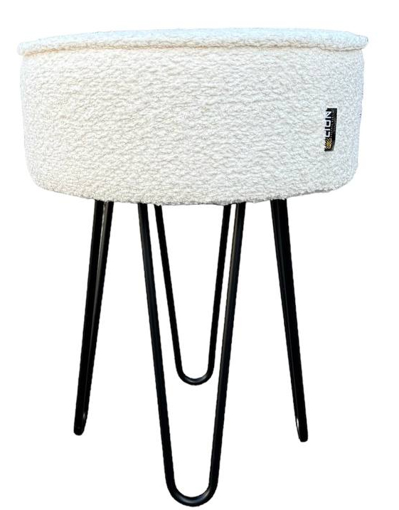 Пуф Lion Шорт-2 480х360 мм білий/чорний