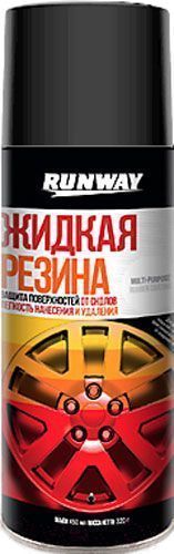 Краска аэрозольная RunWay жидкая резина RW6700 450 мл черный 