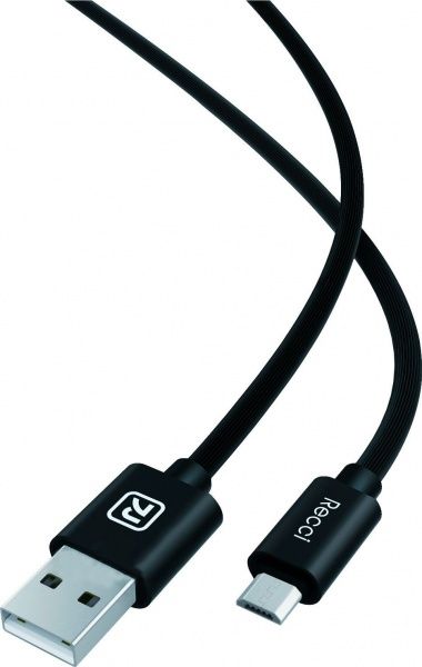 Кабель Recci USB – microUSB 1 м чорний (344921) RCM-U150 PUFF MICRO 