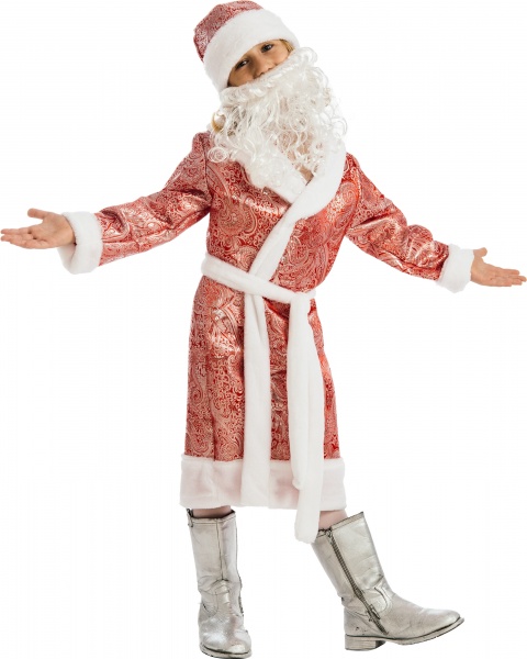 Костюм дитячий карнавальний КАРНАВАЛІЯ Дід Мороз 5-7 років р.122 червоний 