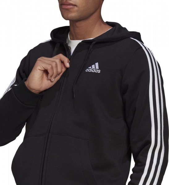 Джемпер Adidas M 3S FL FZ HD GK9051 р. 2XL чорний