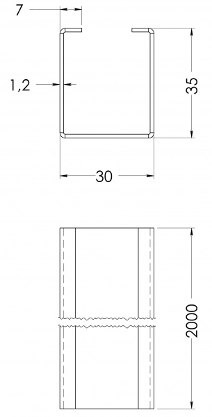 Профіль STOREHOUSE 30х35х1,2 мм 2000 мм