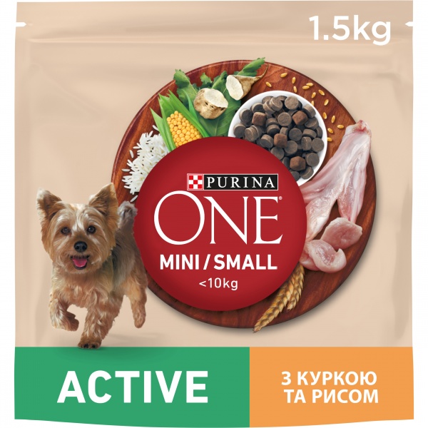 Корм сухий для малих порід Purina ONE з куркою 1,5 кг