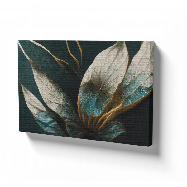 Картина на холсте Бирюзовые листья 80x110 см WS Holst 180323250 