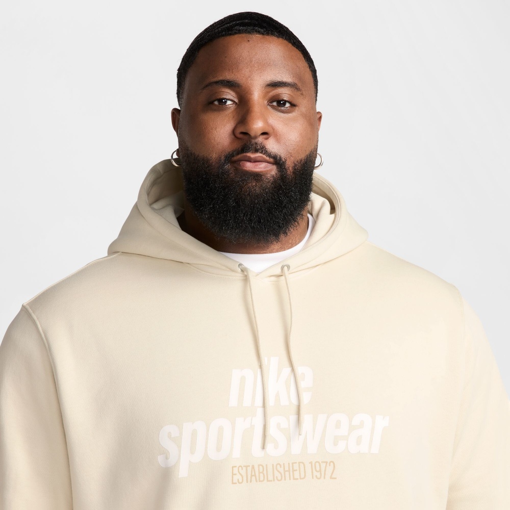 Джемпер Nike M NK CLUB BB PO HDY NSW GFX HJ2159-234 р.XL бежевий