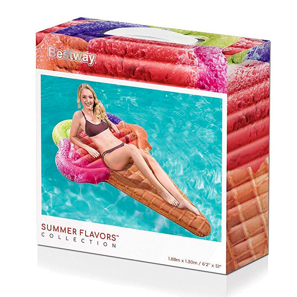 Матрас надувной Bestway 188х130 см Ice Cream коричневый