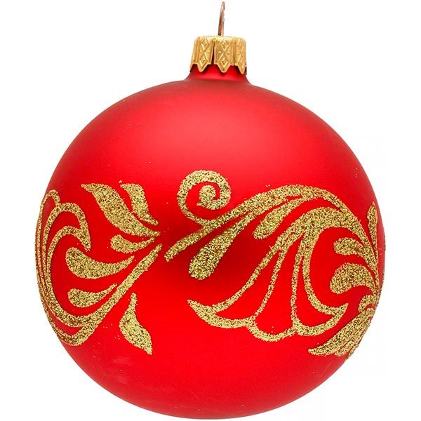 Шар стеклянный d80 3042Н золотой/красный