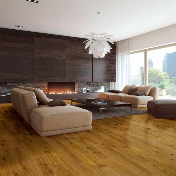 Паркетная доска Ekoparket дуб тонированный однополосная 1092x180x14 мм (1,37 кв.м) Galant