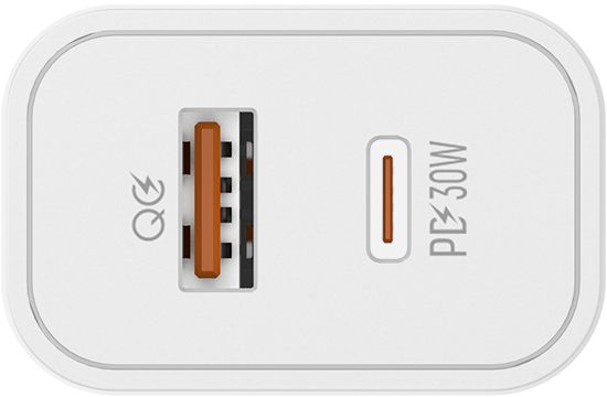 Зарядное устройство ColorWay Power Delivery Port PPS USB (Type-C PD + USB QC3.0) (30W) white (CW-CHS037PD-WT) 