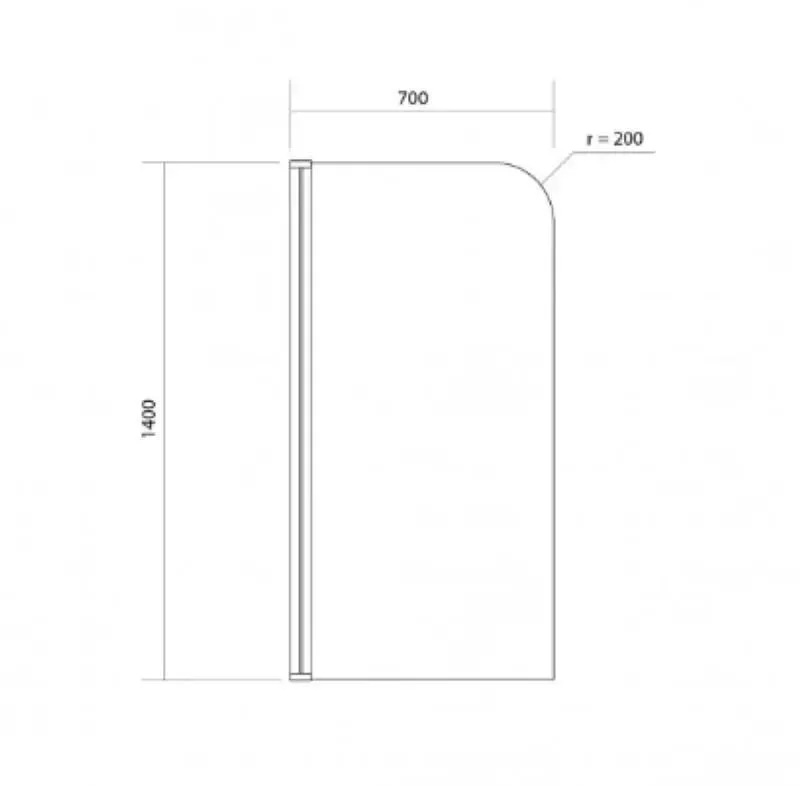 Шторка для ванни Cersanit EASY NEW 140х70 профіль хром, прозоре скло 5 мм