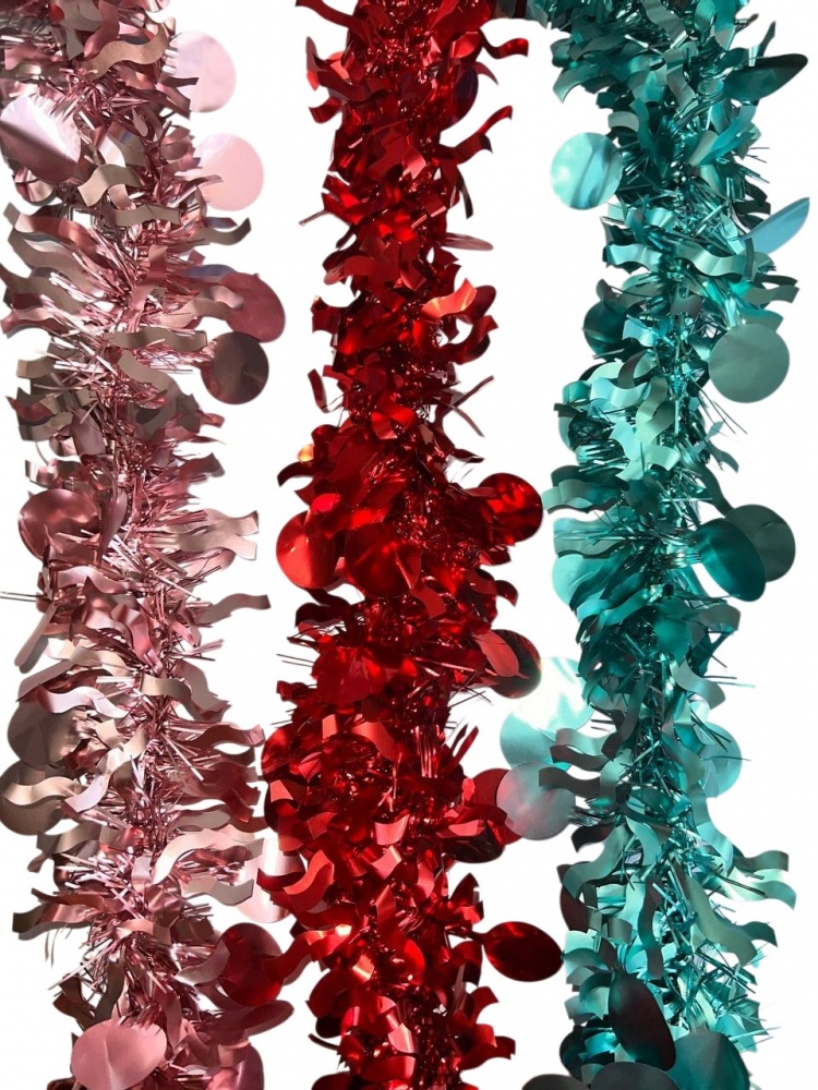 Дождик новогодний Long Dragon LD25-024 9 см 2 м в ассортименте