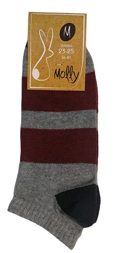 Шкарпетки жіночі Молли В бордову смужку р. 23-25 сірий 1 пар 