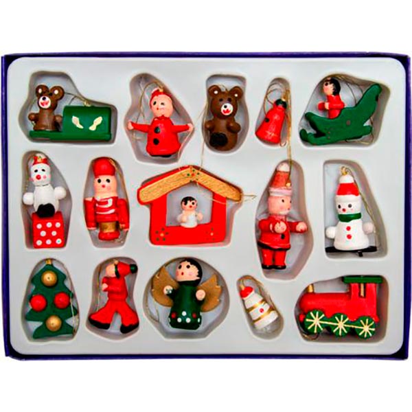 Набор деревянных фигурок Девилон 15 шт. разноцветный