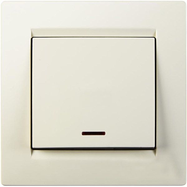 Вимикач одноклавішний UP! (Underprice) One з підсвіткою 220В крем 706-0303-111