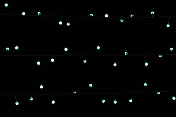 Электрогирлянда линейная внутренняя встроенный светодиод (LED) 128 ламп 6,4м Жемчужные шарики LDBL128G-10-C 