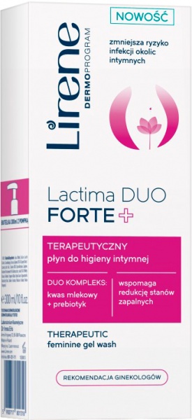 Гель для інтимної гігієни Lirene терапевтичний Lactima Duo Forte + 300 мл