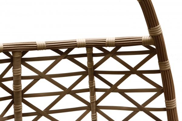 Кресло-кокон Цитрус двухместный плетение ромб бежевый меланж