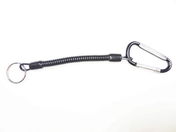Шнур Mini ПВХ под карабин + кольцо + карабин 14 мм черный