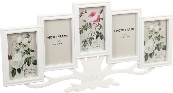 Коллаж Семейное Дерево 5 фото 10x15 см белый 